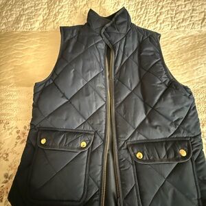 J. Crew Women's Dark Blue Quilted Vest